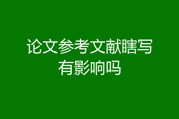 论文参考文献瞎写有影响吗