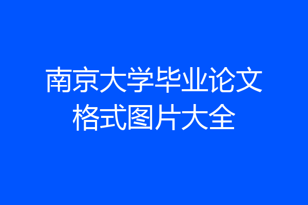 南京大学毕业论文格式图片大全
