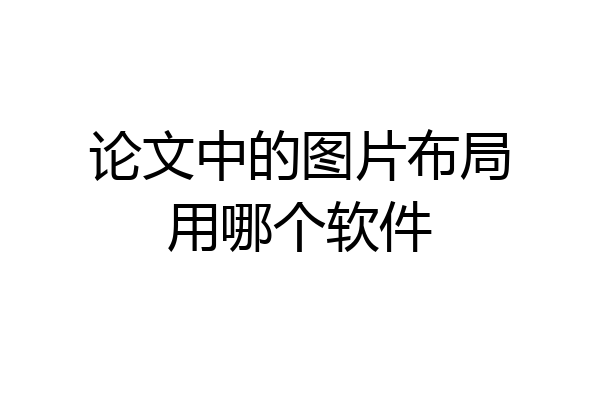 论文中的图片布局用哪个软件
