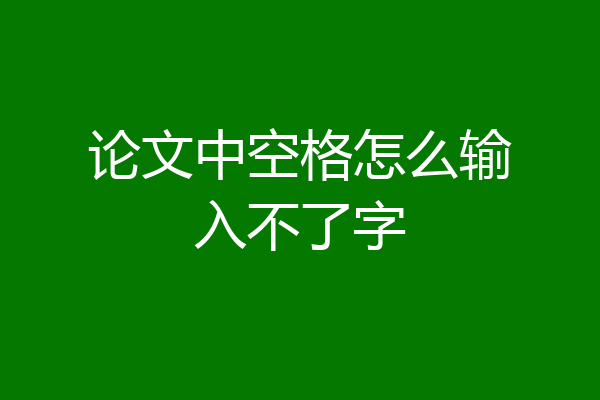 论文中空格怎么输入不了字