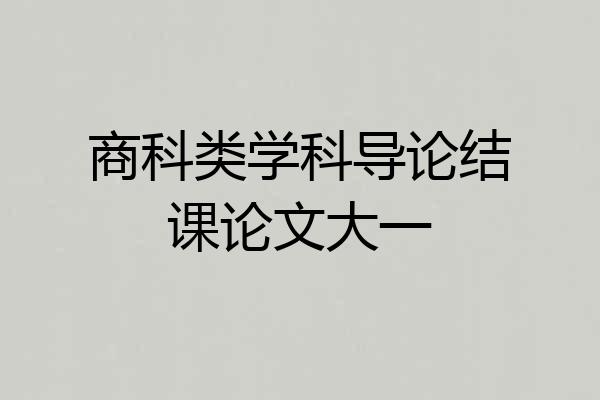 商科类学科导论结课论文大一