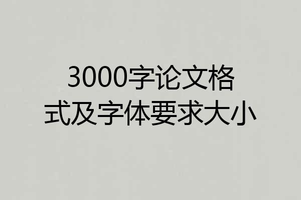 3000字论文格式及字体要求大小