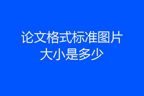 论文格式标准图片大小是多少