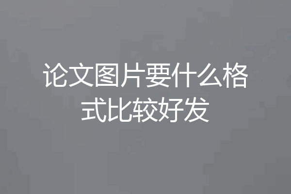 论文图片要什么格式比较好发