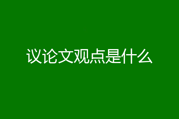 议论文观点是什么