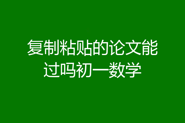 复制粘贴的论文能过吗初一数学