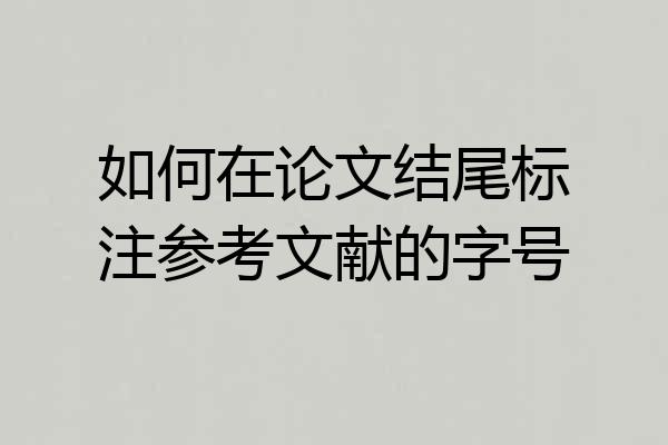 如何在论文结尾标注参考文献的字号