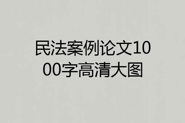 民法案例论文1000字高清大图