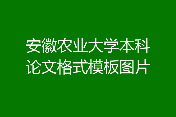 安徽农业大学本科论文格式模板图片