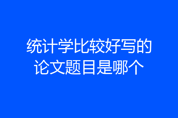 统计学比较好写的论文题目是哪个