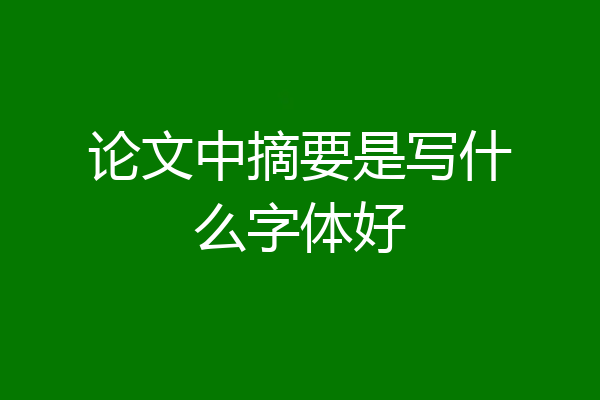论文中摘要是写什么字体好