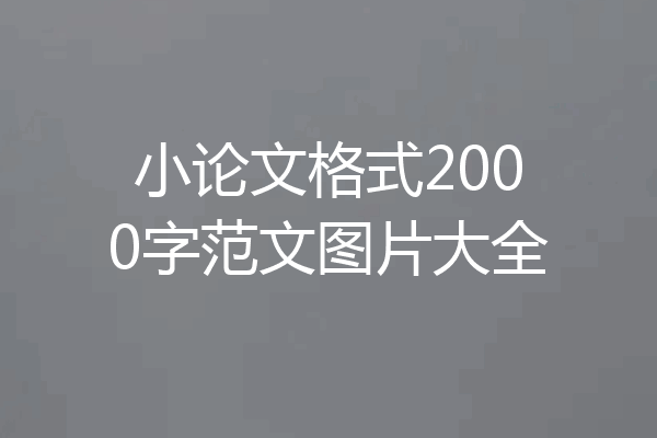 小论文格式2000字范文图片大全
