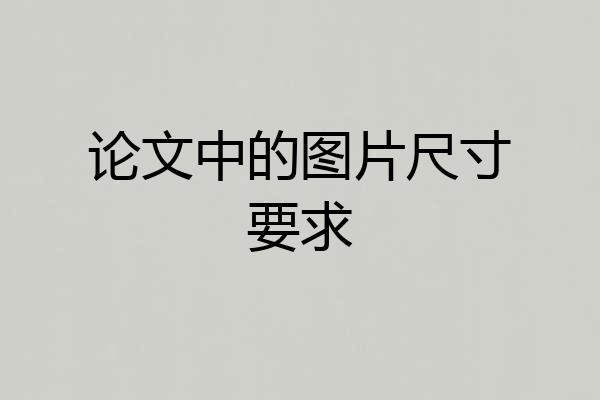 论文中的图片尺寸要求