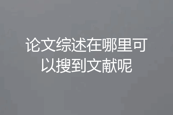 论文综述在哪里可以搜到文献呢