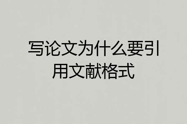 写论文为什么要引用文献格式