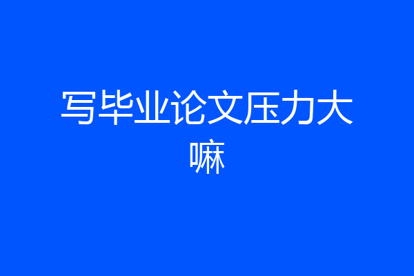 写毕业论文压力大嘛