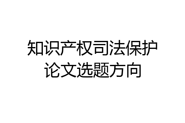 知识产权司法保护论文选题方向