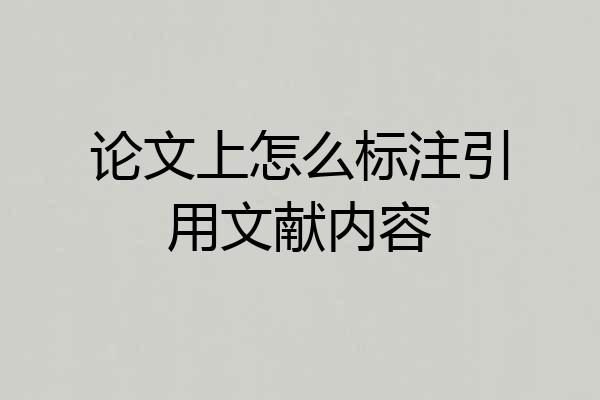 论文上怎么标注引用文献内容