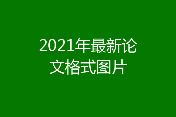 2021年最新论文格式图片