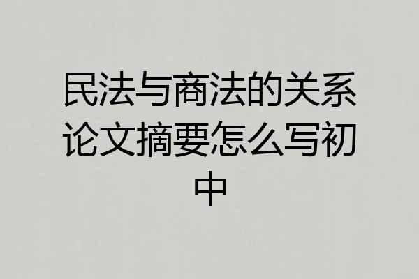 民法与商法的关系论文摘要怎么写初中