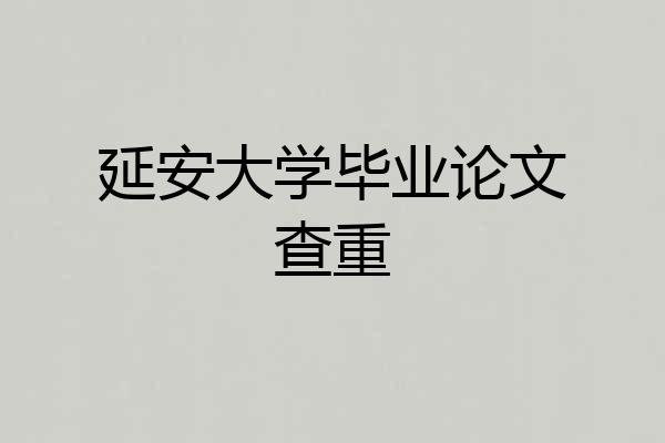延安大学毕业论文查重