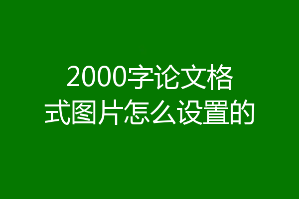 2000字论文格式图片怎么设置的