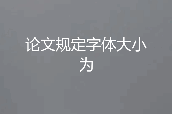 论文规定字体大小为