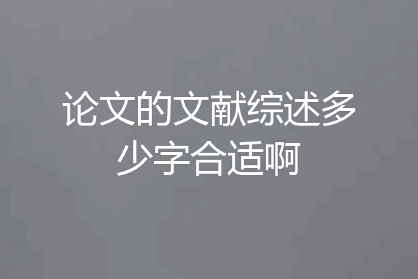 论文的文献综述多少字合适啊