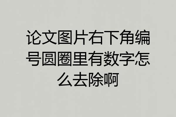 论文图片右下角编号圆圈里有数字怎么去除啊