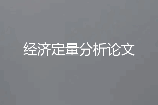 经济定量分析论文