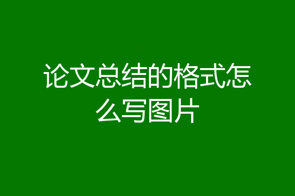 论文总结的格式怎么写图片