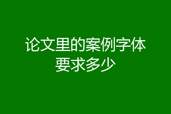 论文里的案例字体要求多少