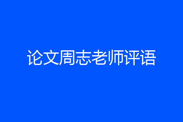 论文周志老师评语