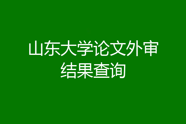 山东大学论文外审结果查询