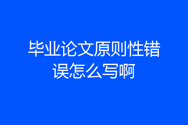 毕业论文原则性错误怎么写啊