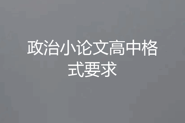 政治小论文高中格式要求