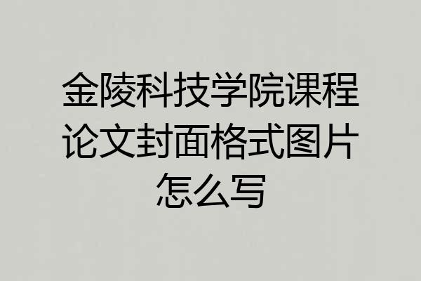 金陵科技学院课程论文封面格式图片怎么写