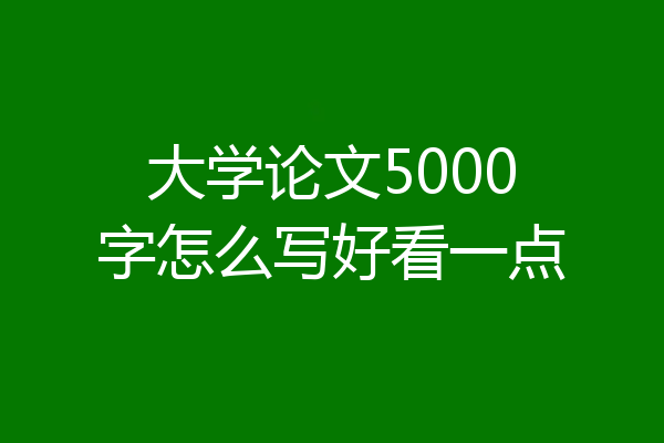 大学论文5000字怎么写好看一点