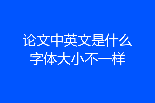论文中英文是什么字体大小不一样