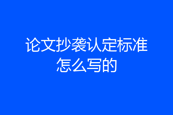 论文抄袭认定标准怎么写的