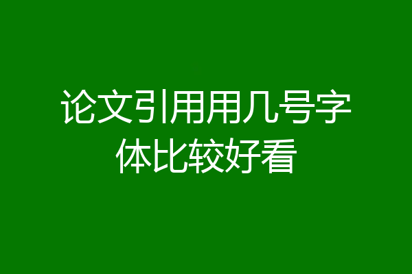 论文引用用几号字体比较好看