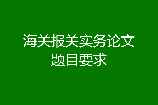 海关报关实务论文题目要求