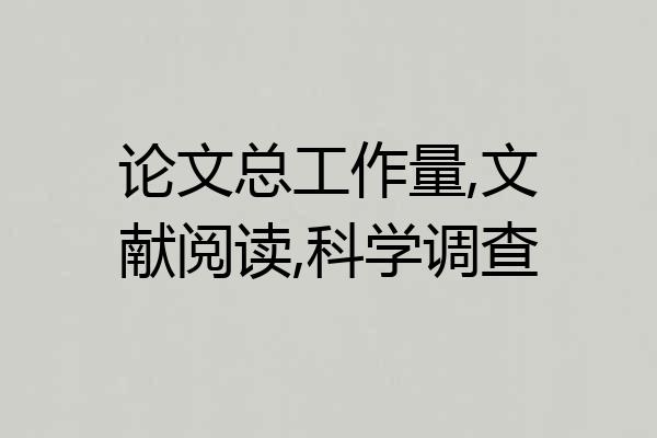 论文总工作量,文献阅读,科学调查