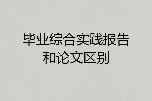毕业综合实践报告和论文区别