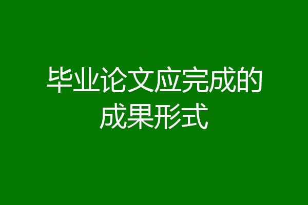 毕业论文应完成的成果形式