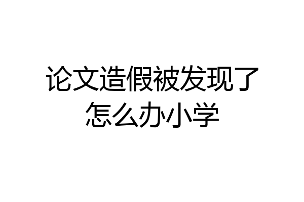 论文造假被发现了怎么办小学