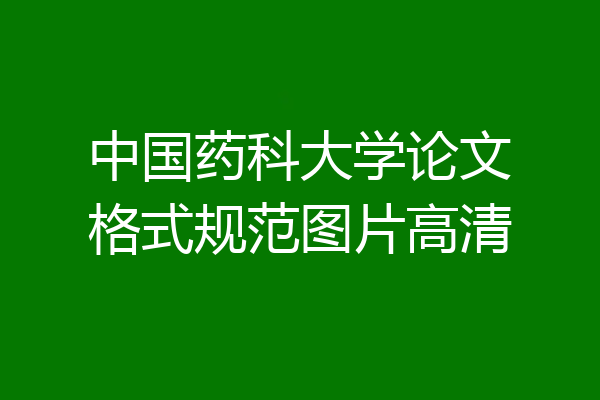 中国药科大学论文格式规范图片高清