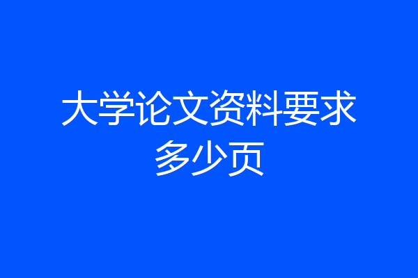大学论文资料要求多少页