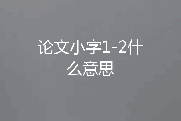 论文小字1-2什么意思