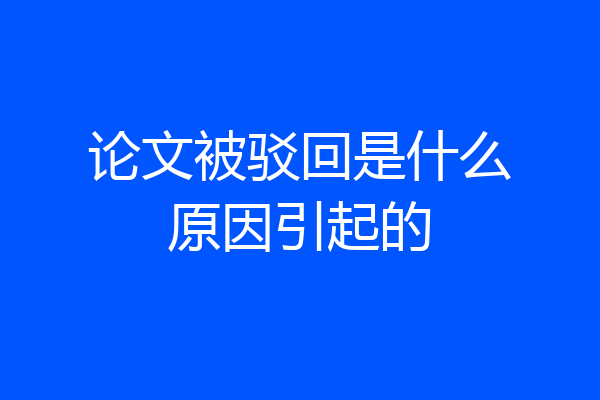 论文被驳回是什么原因引起的